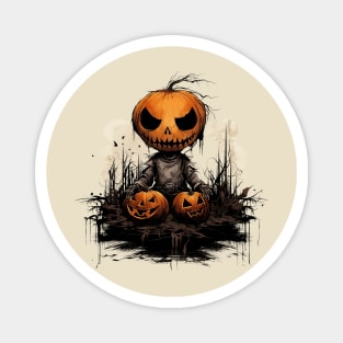 Evil Pumpkin Doll Halloween Magnet